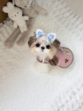 Tinselpaw 100% Handmade Artisan Gingham Dog Bows | 5A Crystal Boutique Non-Slip Pet Clips 🎀💎