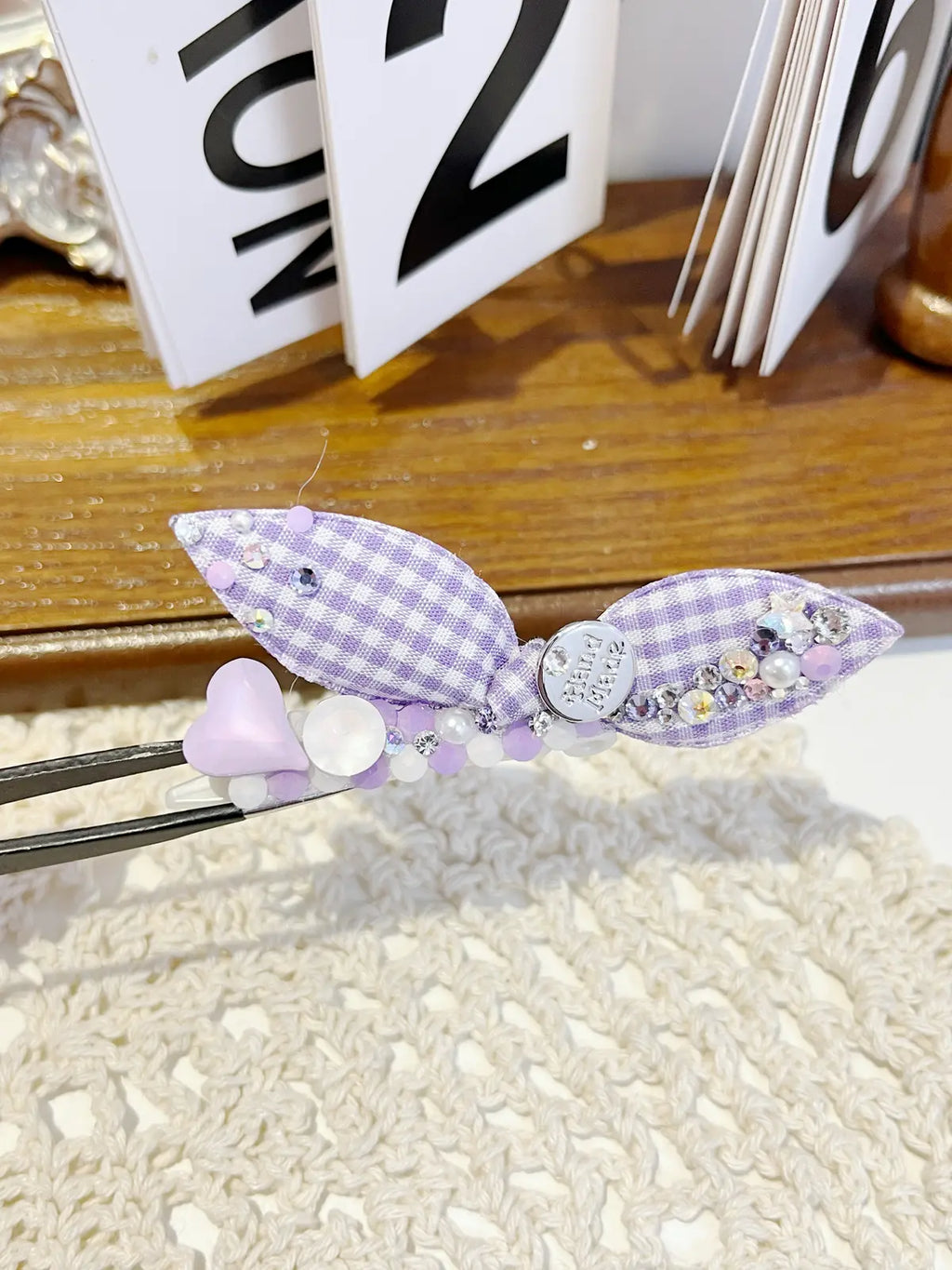 Tinselpaw Signature Silver Plaque Bow | Hand-Crafted 5A Crystal & Layered Organza Pet Clip