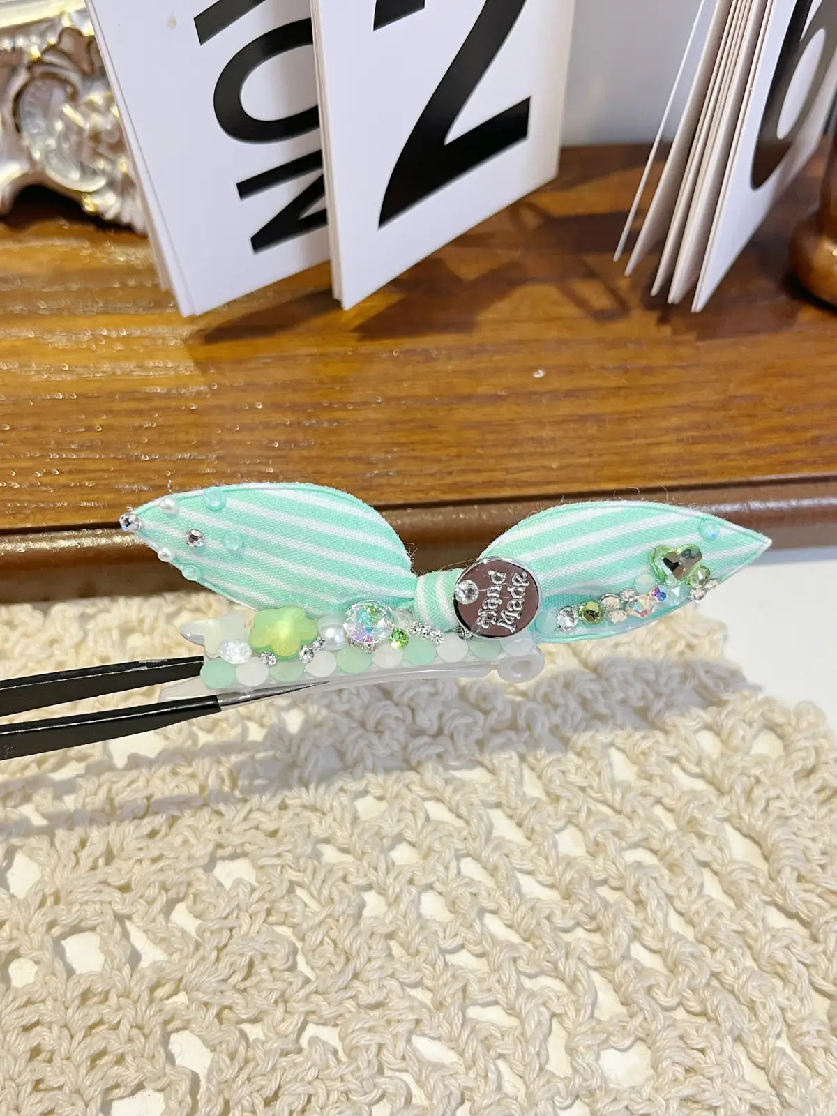 Tinselpaw Signature Silver Plaque Bow | Hand-Crafted 5A Crystal & Layered Organza Pet Clip