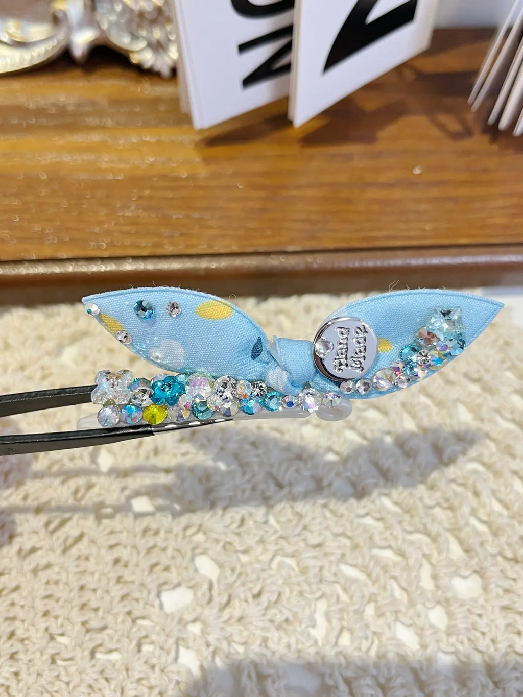 Tinselpaw Signature Silver Plaque Bow | Hand-Crafted 5A Crystal & Layered Organza Pet Clip