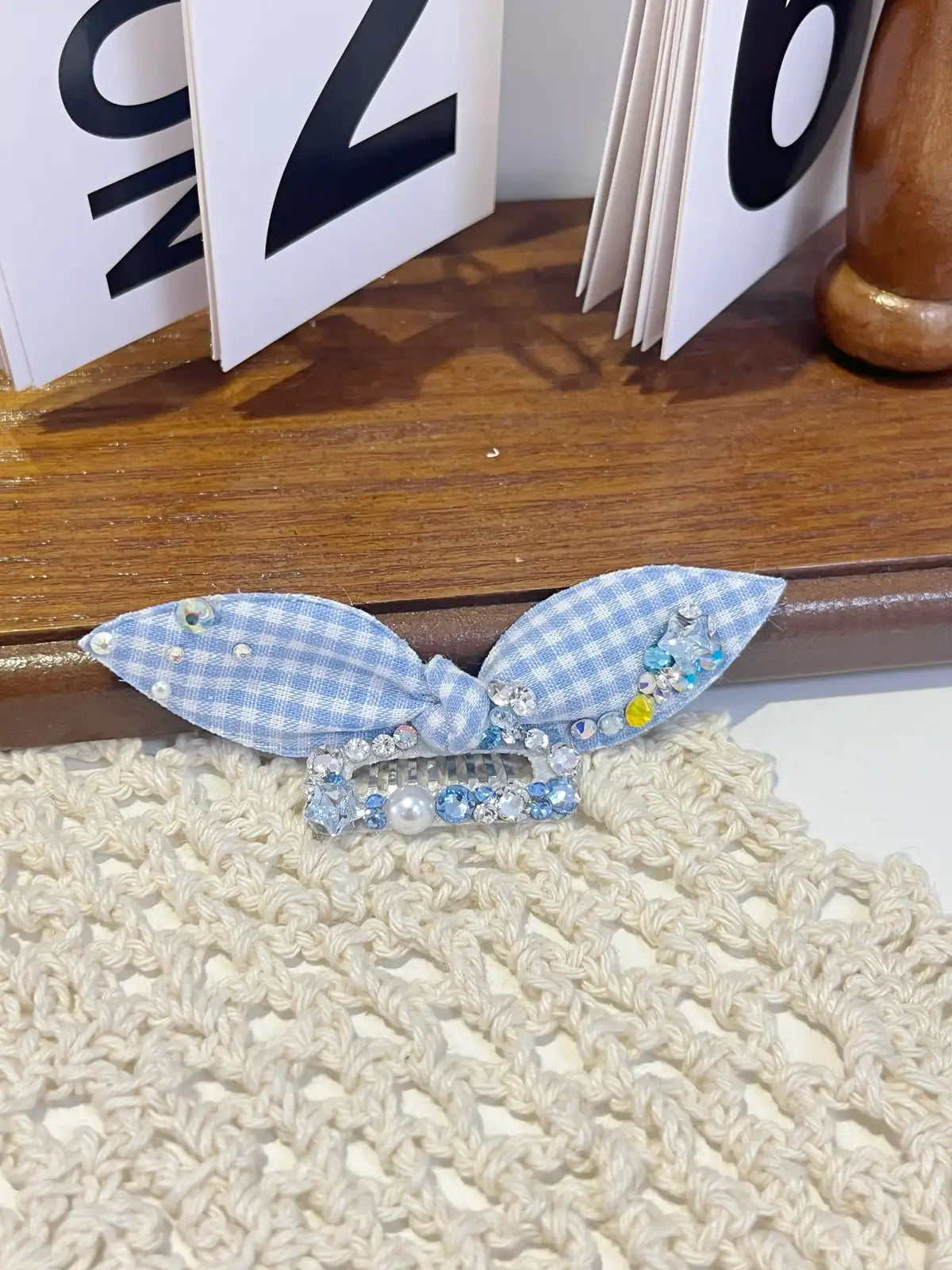 Tinselpaw Artisan French Vintage Dog Bows | Polka Dot & Gingham Non-Slip Pet Clips