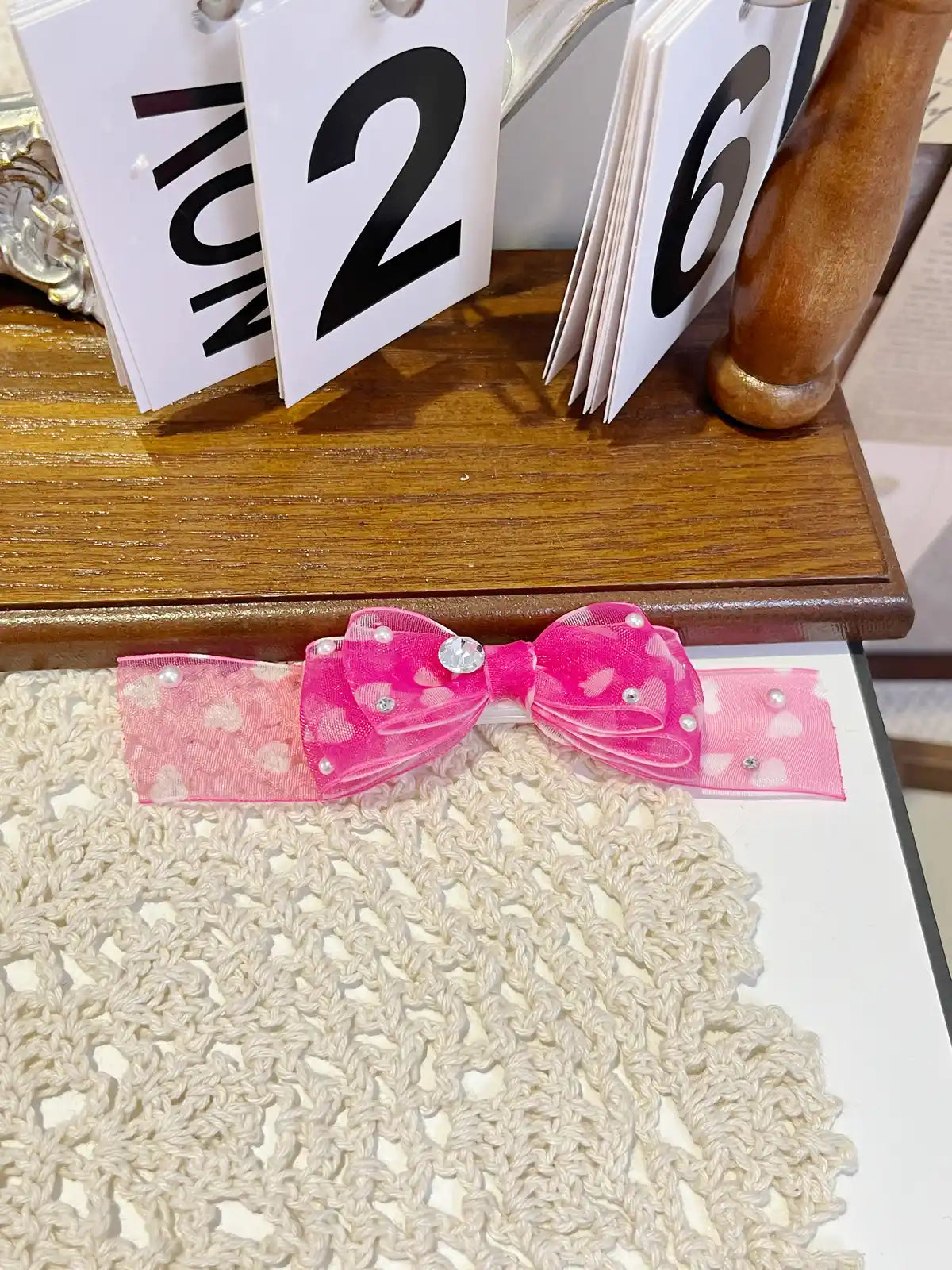 Sweetheart Gauze Series | Artisan Hand-Crafted Top-Knot Crystal Bows