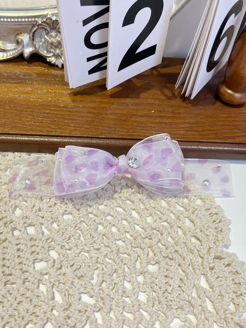 Sweetheart Gauze Series | Artisan Hand-Crafted Top-Knot Crystal Bows