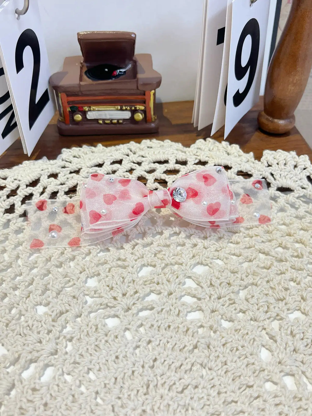Sweetheart Gauze Series | Artisan Hand-Crafted Top-Knot Crystal Bows