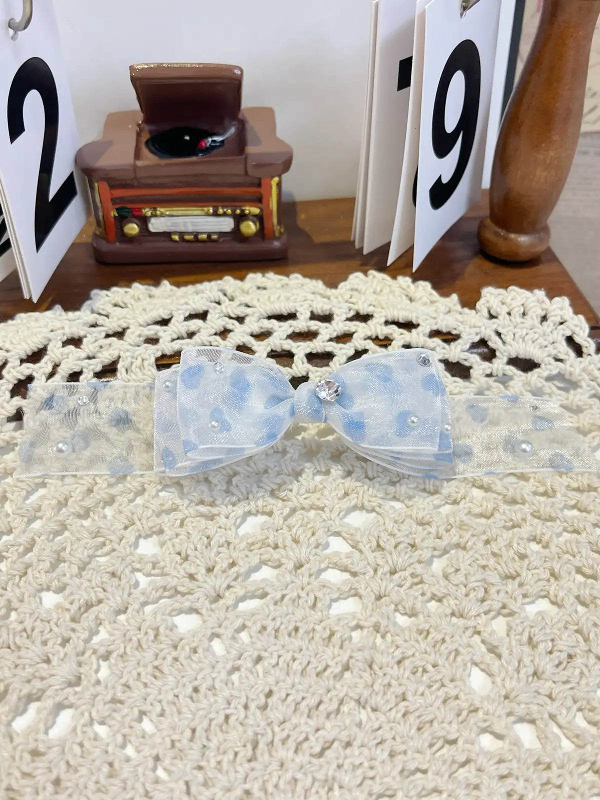 Sweetheart Gauze Series | Artisan Hand-Crafted Top-Knot Crystal Bows