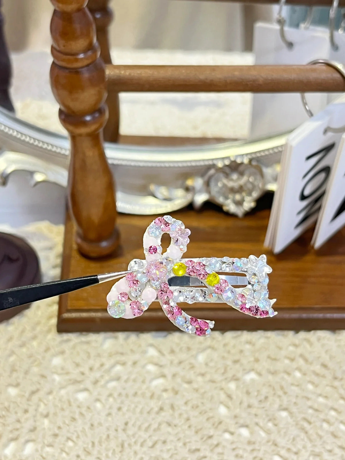 Tinselpaw Artisan Petite Flora | Hand-Crafted Non-Slip Dog/Cat Hair Clip (Multi-Color)