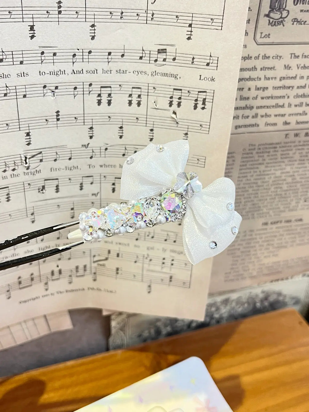 Tinselpaw Diamond-Glow Ribbon | Hand-Crafted Full-Encrusted 5A Crystal & Layered Bow