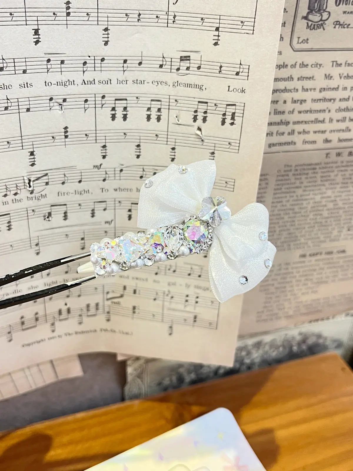 Tinselpaw Diamond-Glow Ribbon | Hand-Crafted Full-Encrusted 5A Crystal & Layered Bow