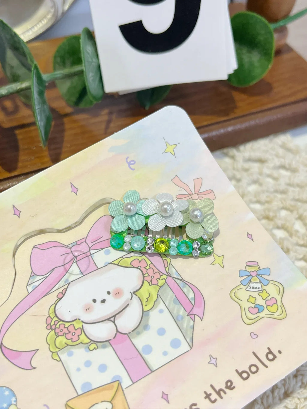 Tinselpaw Celestial Bloom | Hand-Crafted 5A Crystal & Lustrous Pearl Pet Hair Clip