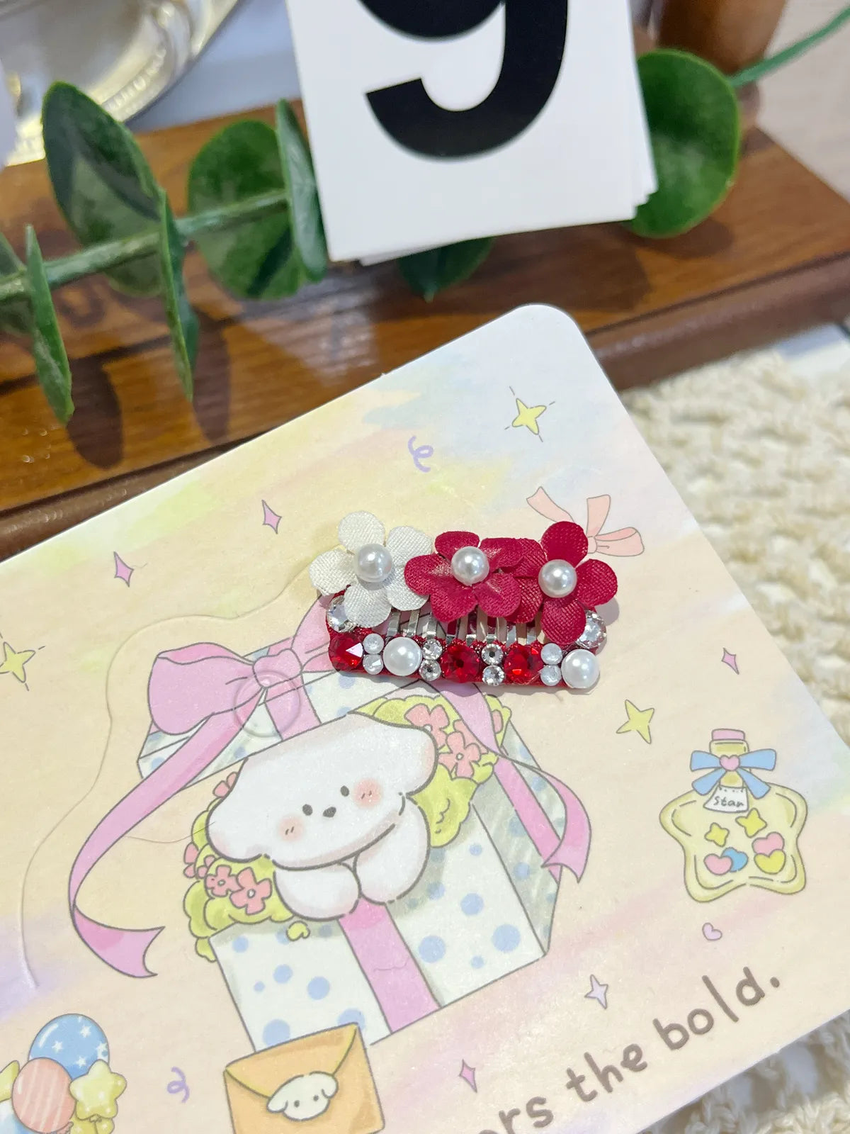 Tinselpaw Celestial Bloom | Hand-Crafted 5A Crystal & Lustrous Pearl Pet Hair Clip