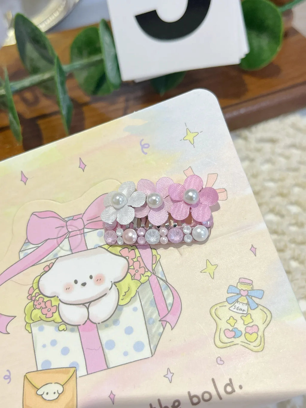 Tinselpaw Celestial Bloom | Hand-Crafted 5A Crystal & Lustrous Pearl Pet Hair Clip