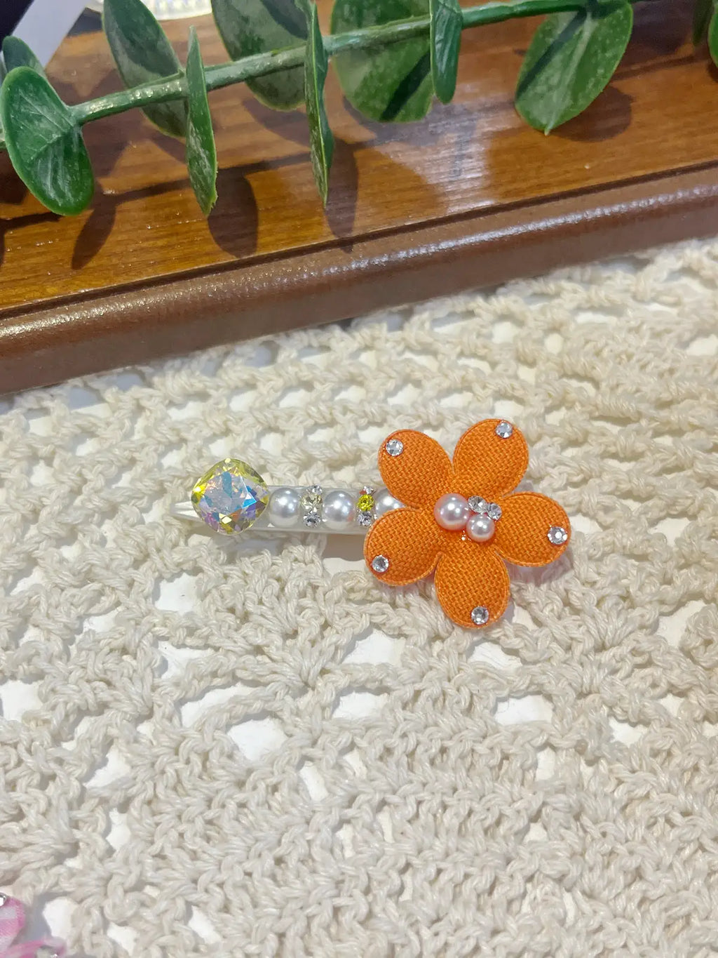 Tinselpaw Triple-Luxe Bloom | Hand-Crafted 5A Crystal, Pearl & Organza Pet Bow Clip