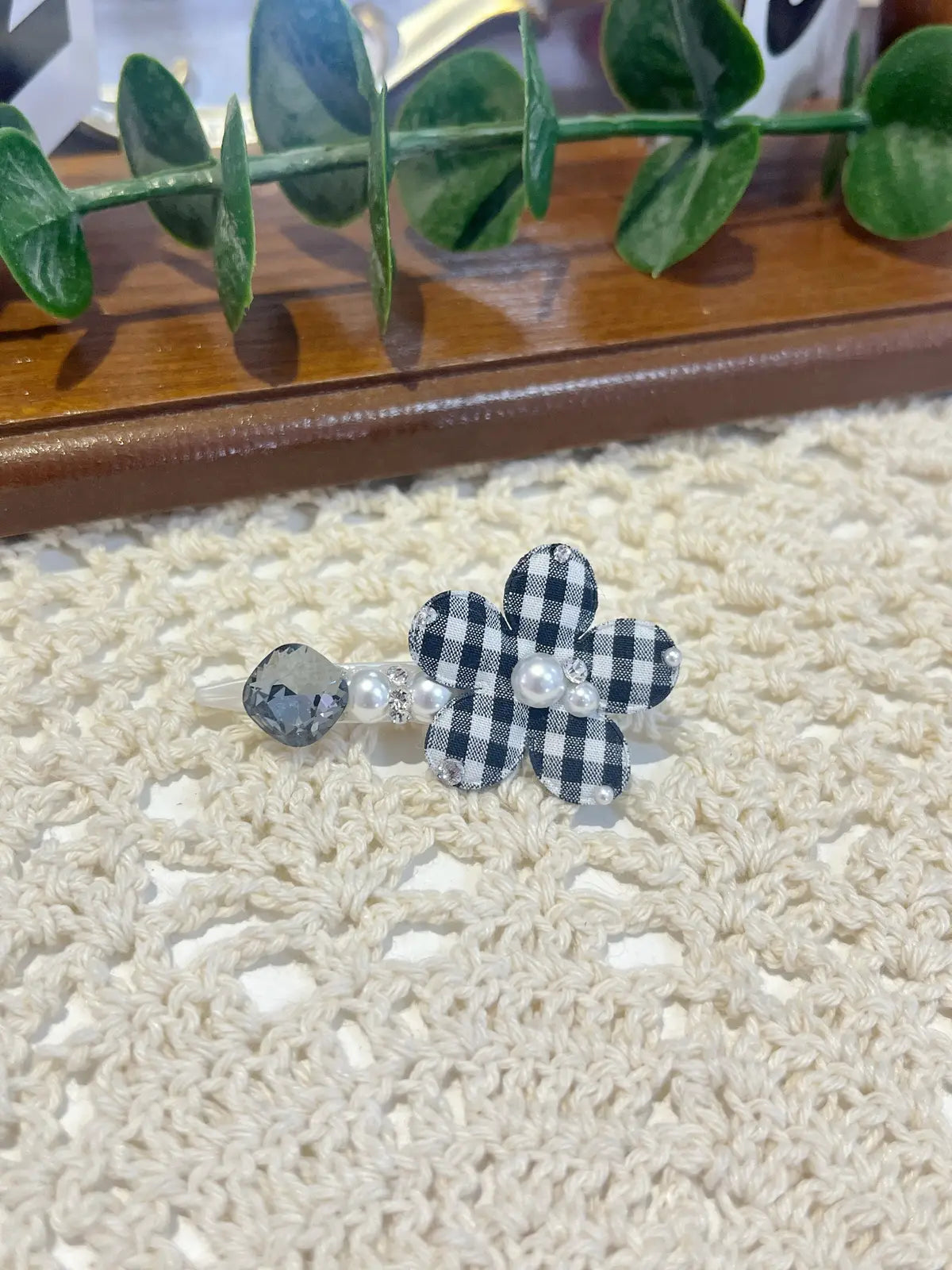Tinselpaw Triple-Luxe Bloom | Hand-Crafted 5A Crystal, Pearl & Organza Pet Bow Clip