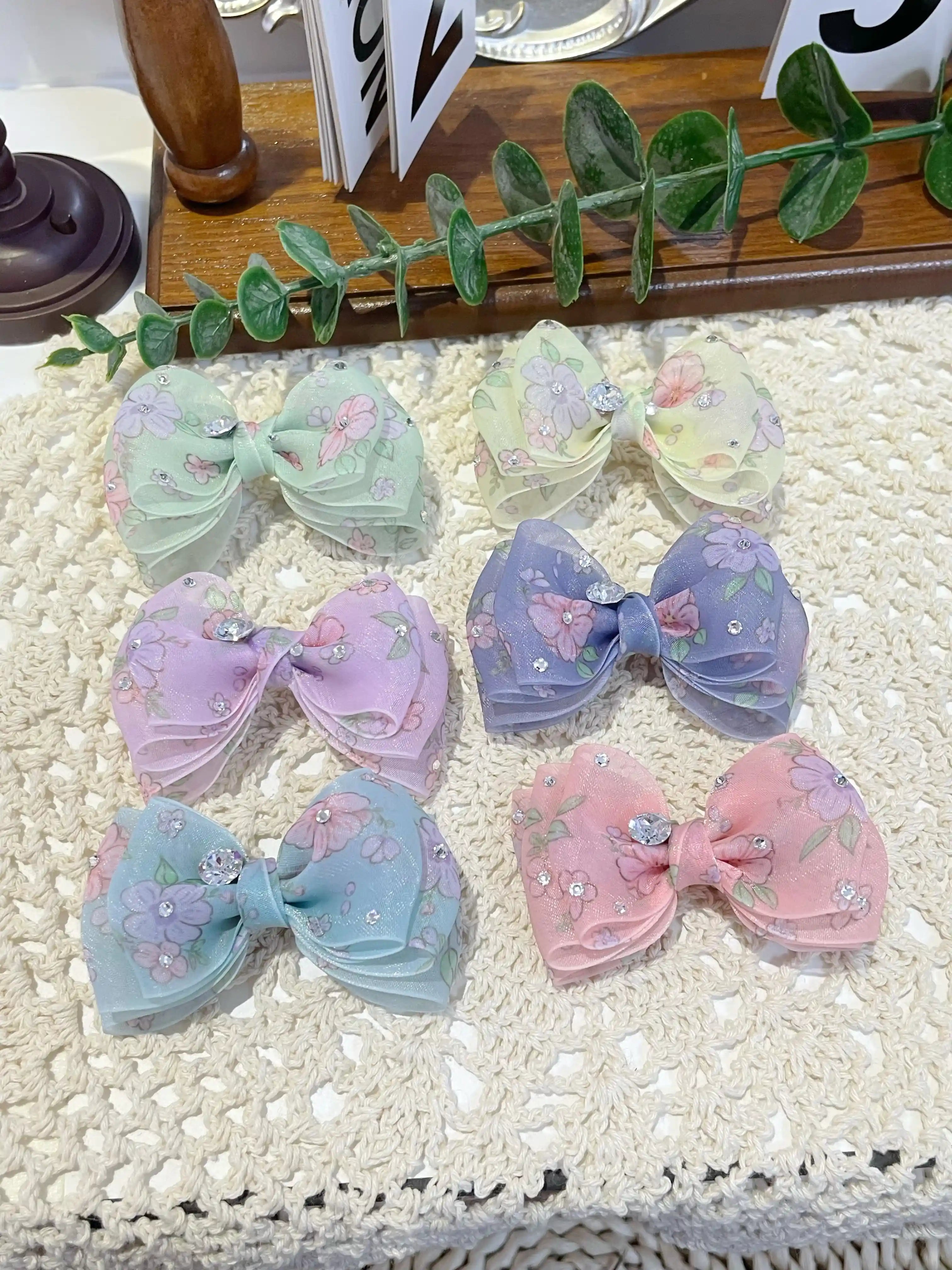 Artisan Sparkle Bow | Hand-Crafted Premium Crystal Pet Hair Clip