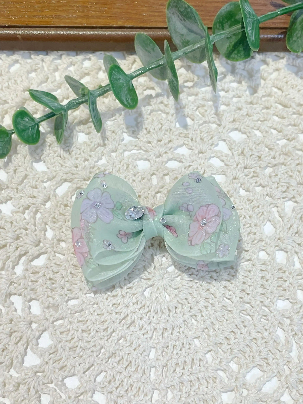 Artisan Sparkle Bow | Hand-Crafted Premium Crystal Pet Hair Clip