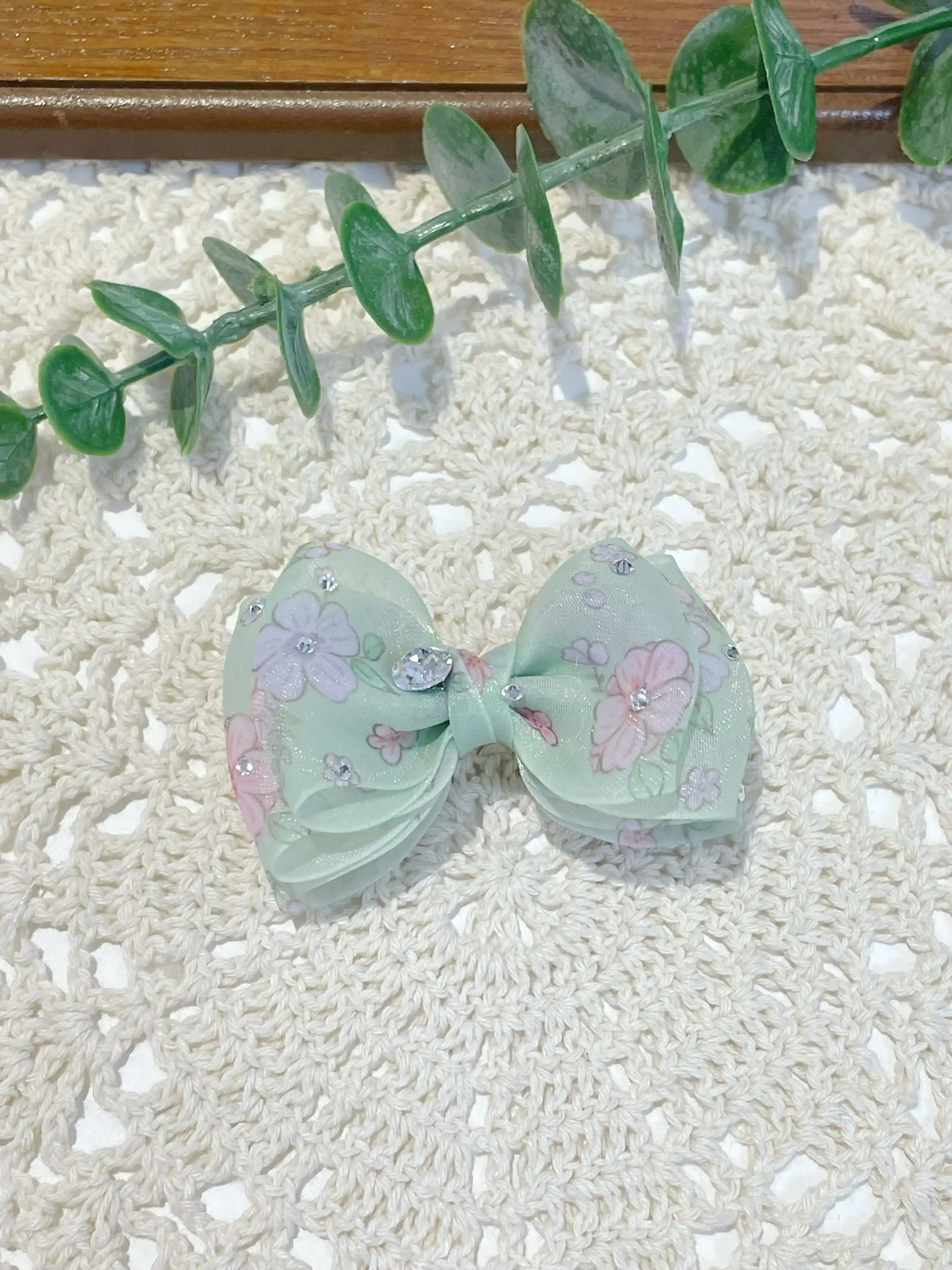 Artisan Sparkle Bow | Hand-Crafted Premium Crystal Pet Hair Clip