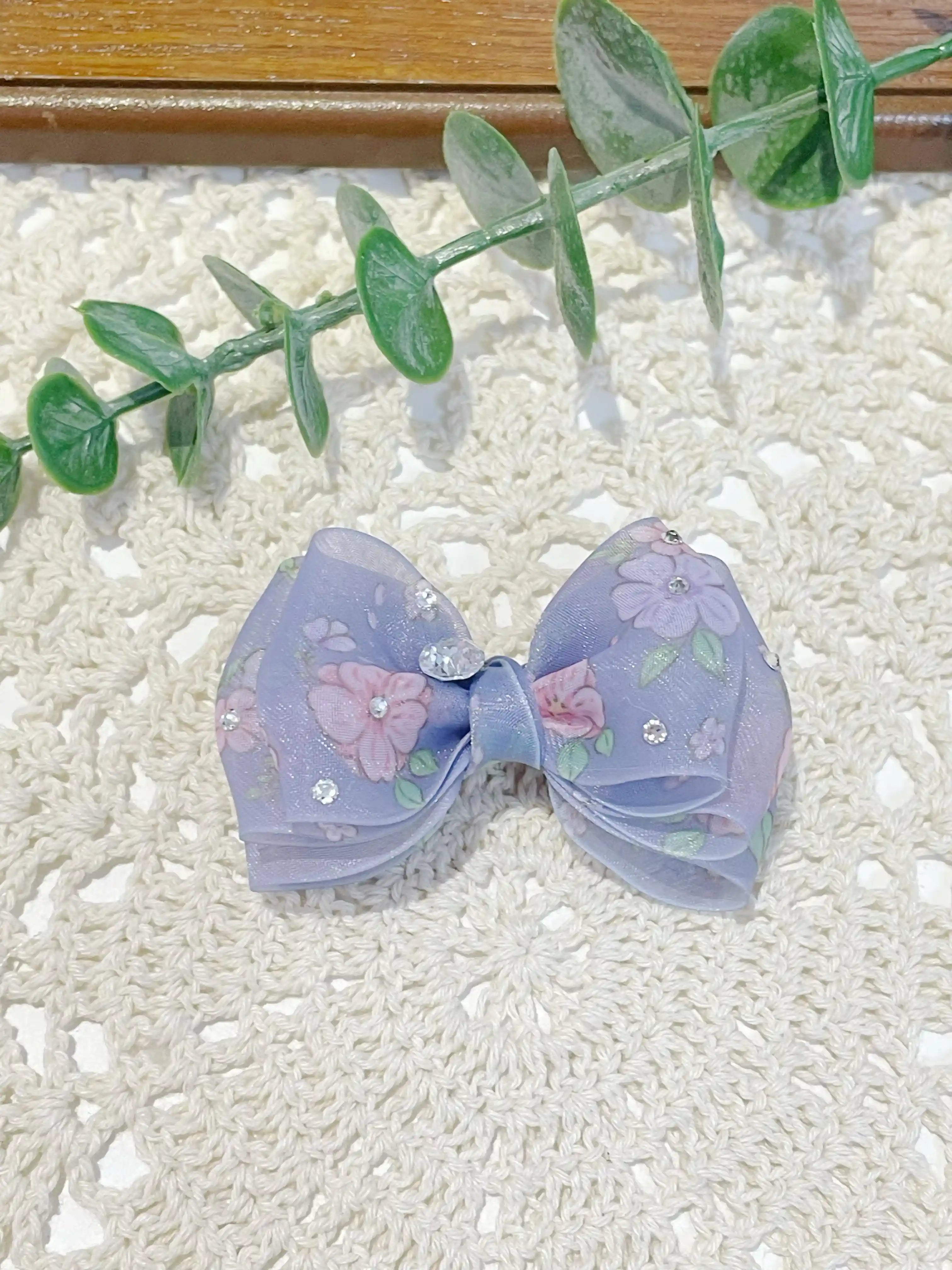 Artisan Sparkle Bow | Hand-Crafted Premium Crystal Pet Hair Clip