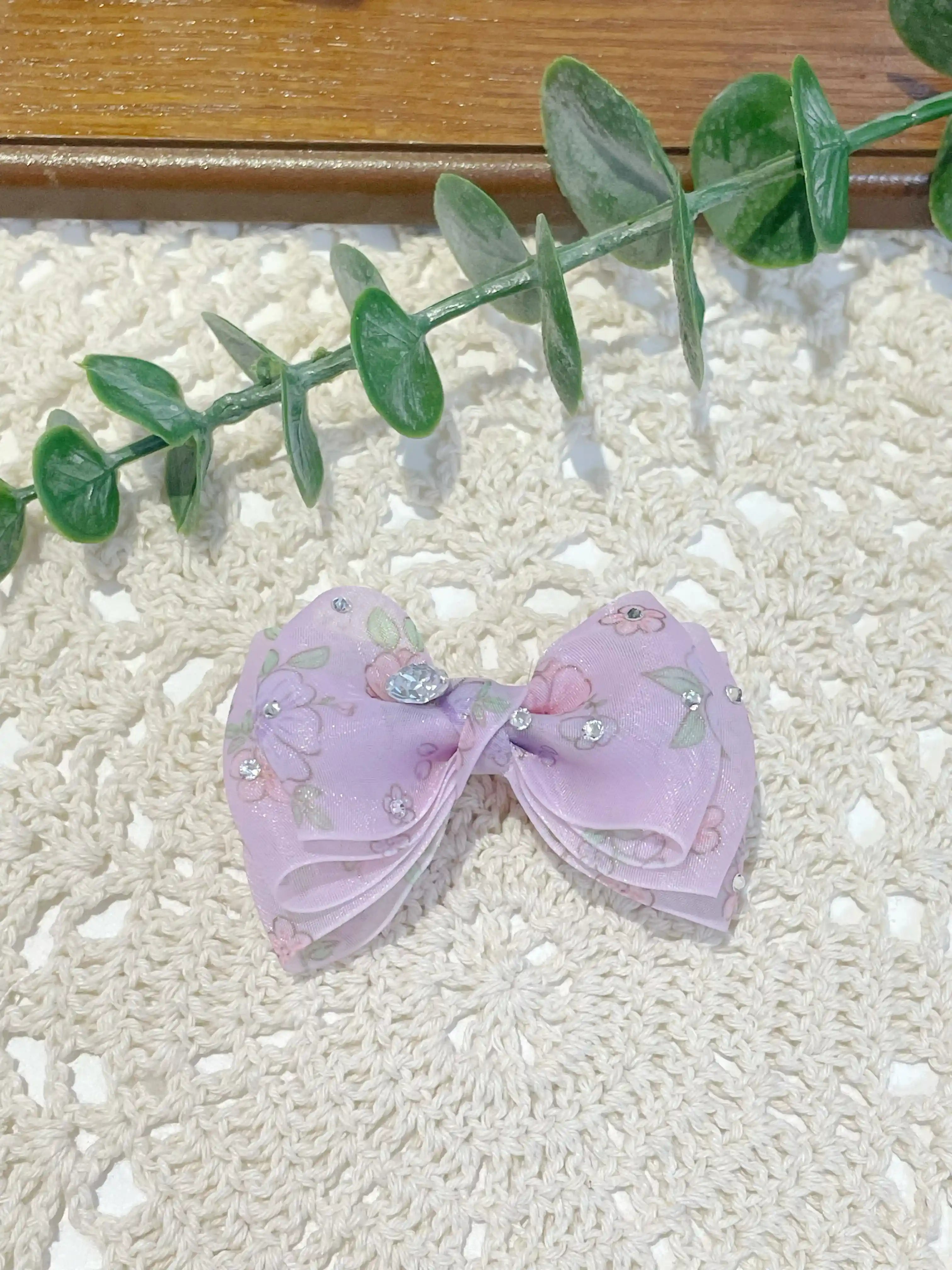 Artisan Sparkle Bow | Hand-Crafted Premium Crystal Pet Hair Clip