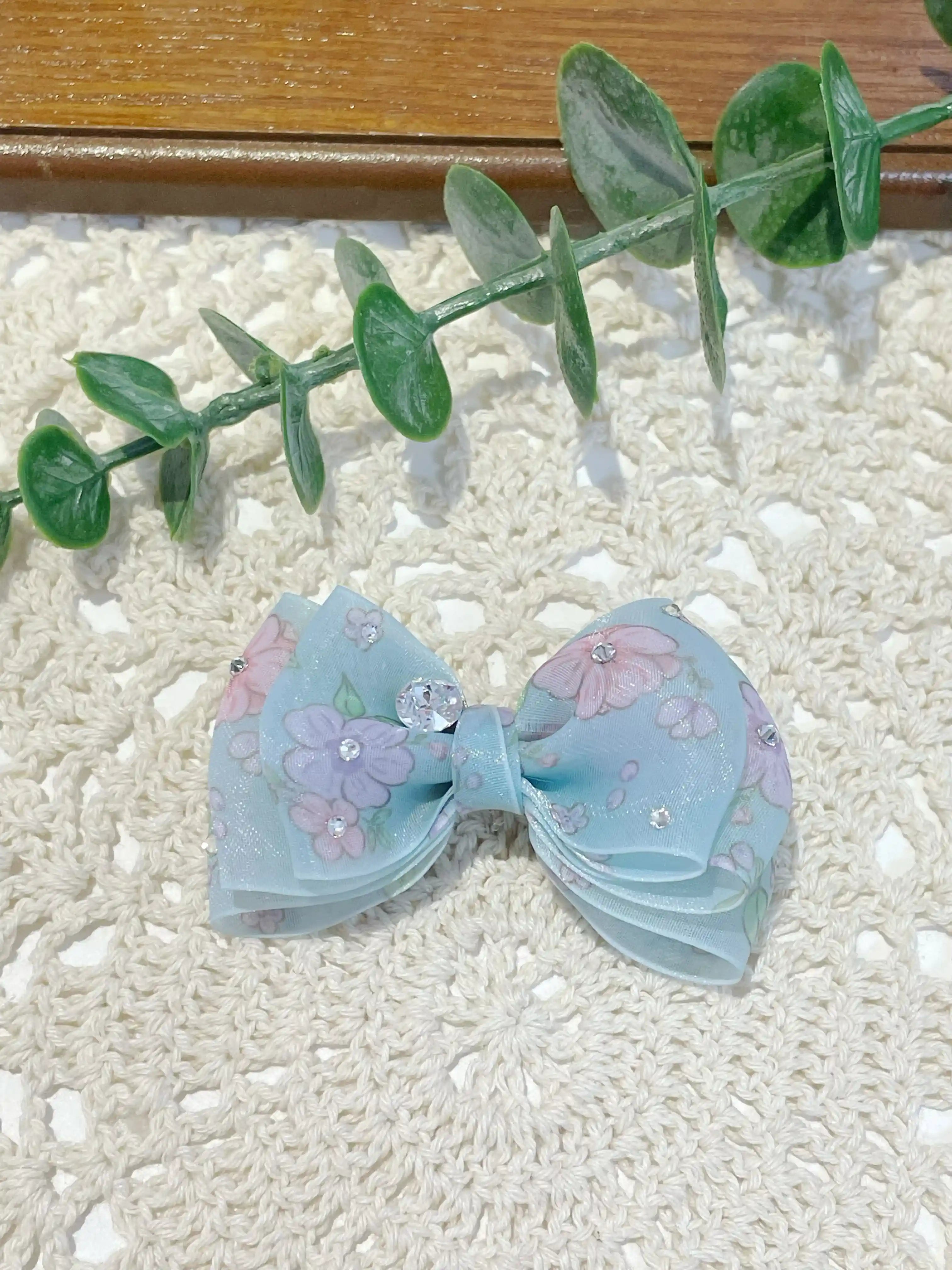 Artisan Sparkle Bow | Hand-Crafted Premium Crystal Pet Hair Clip