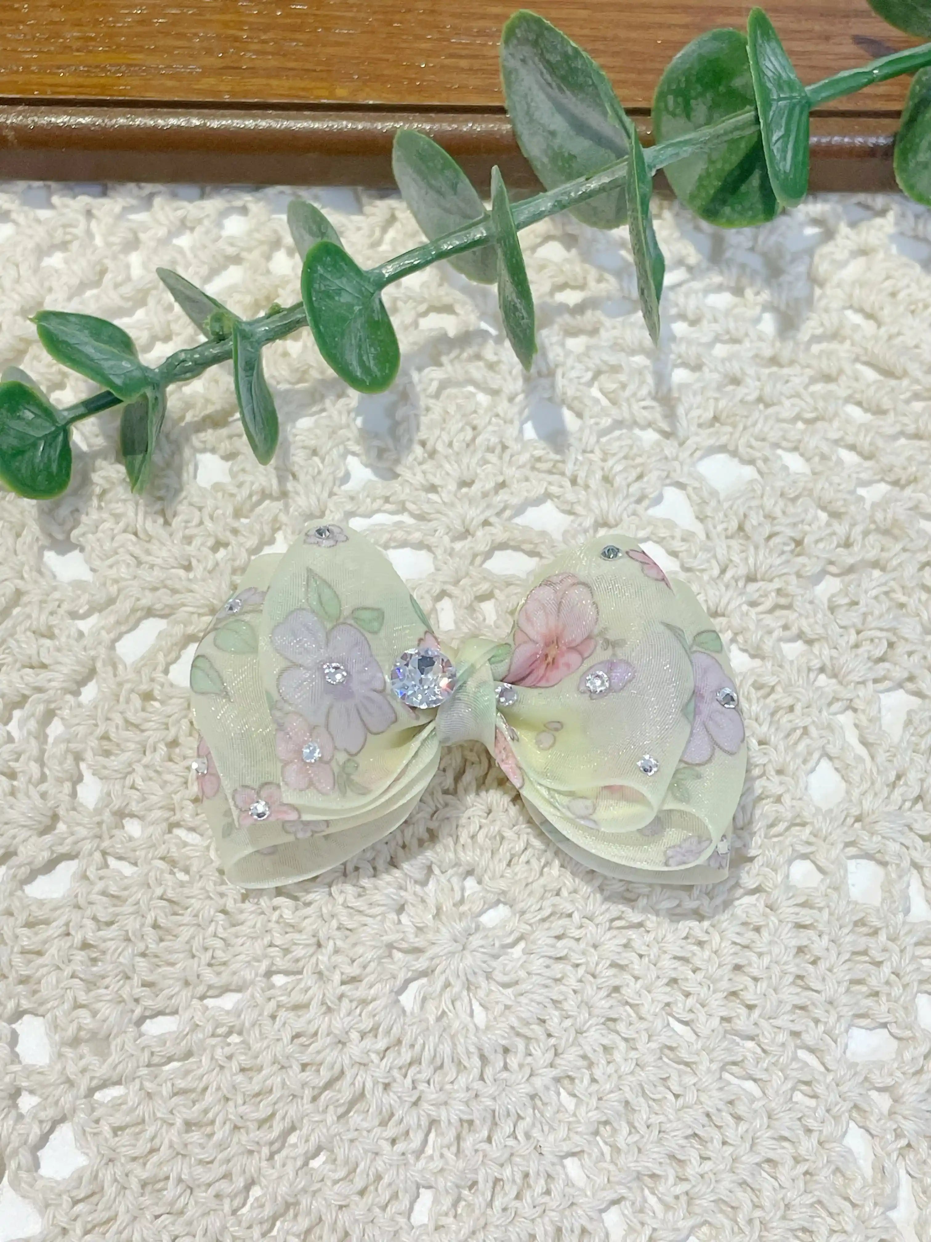 Artisan Sparkle Bow | Hand-Crafted Premium Crystal Pet Hair Clip