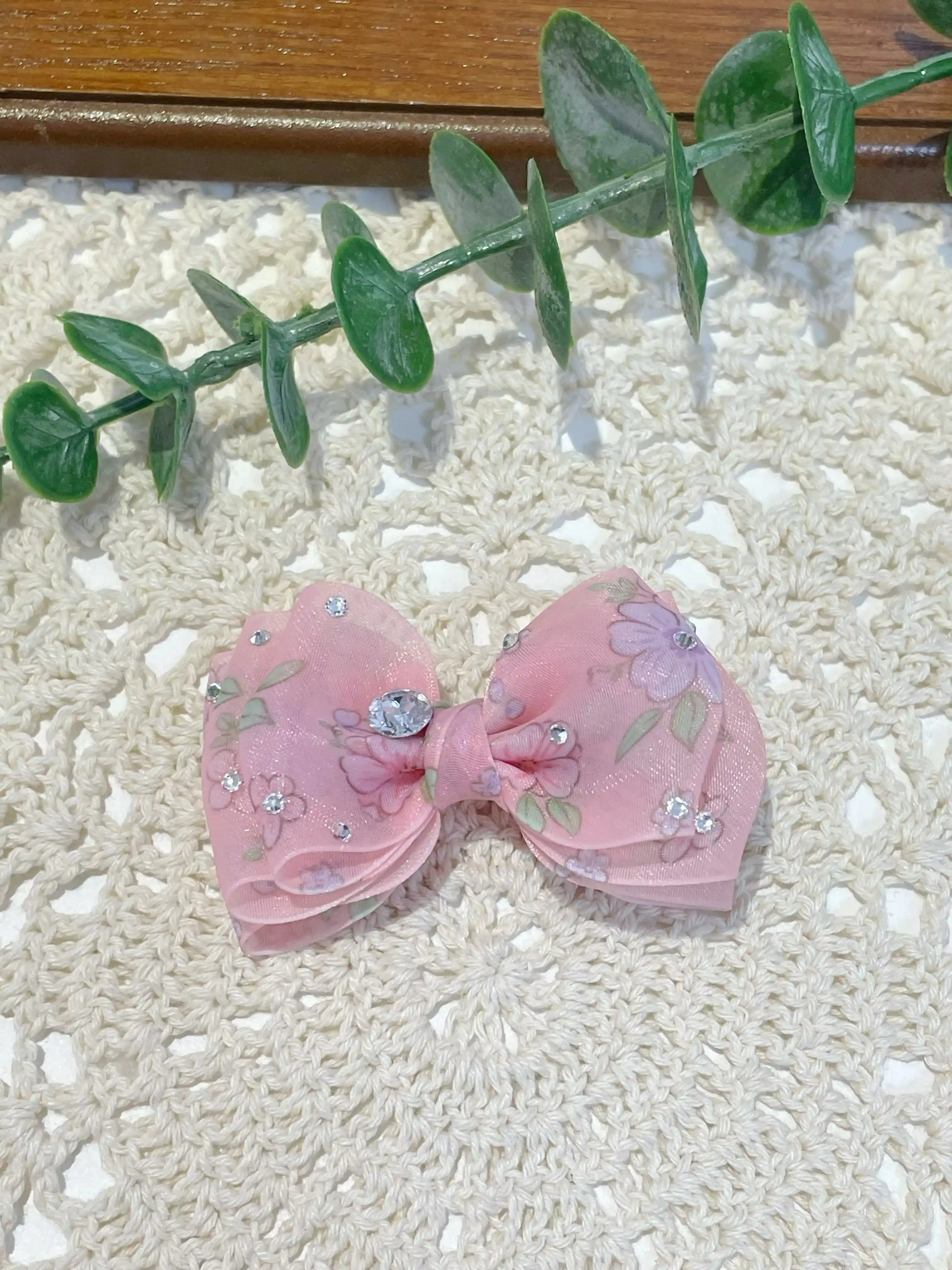 Artisan Sparkle Bow | Hand-Crafted Premium Crystal Pet Hair Clip