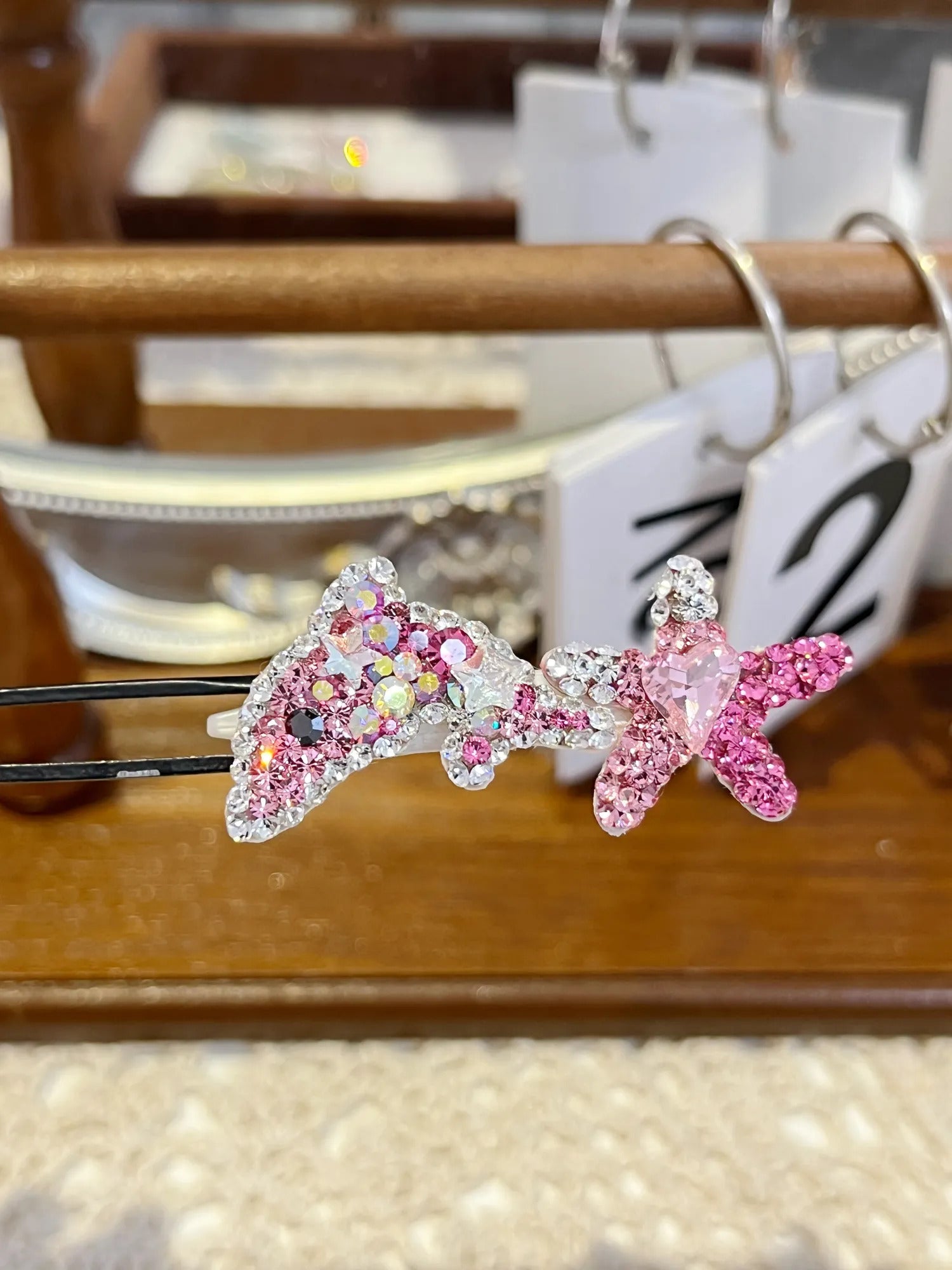 Crystal Dolphin | Artisan Hand-Crafted Top-Knot Pave Clip