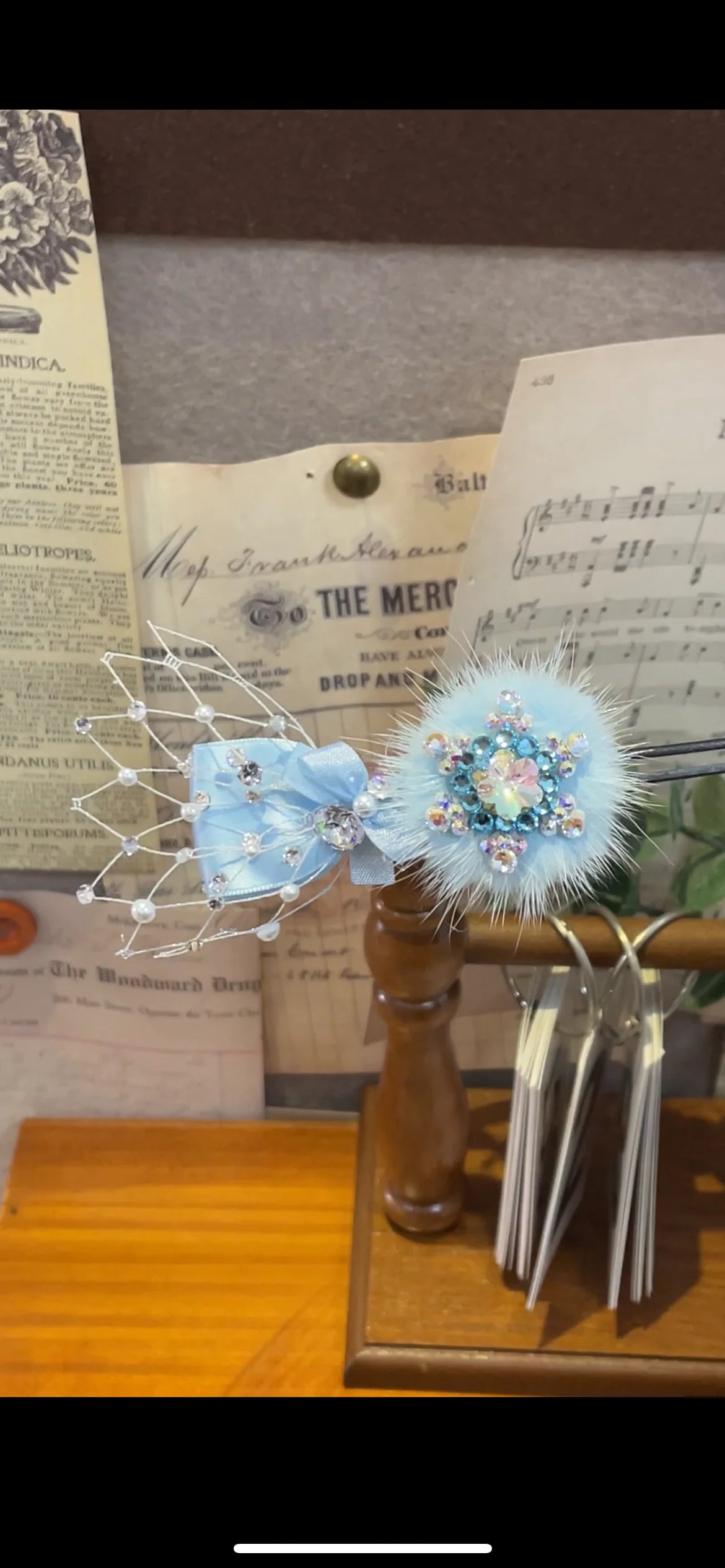 Frozen Bloom Series | Artisan Hand-Crafted Top-Knot Snow-Fur Clip