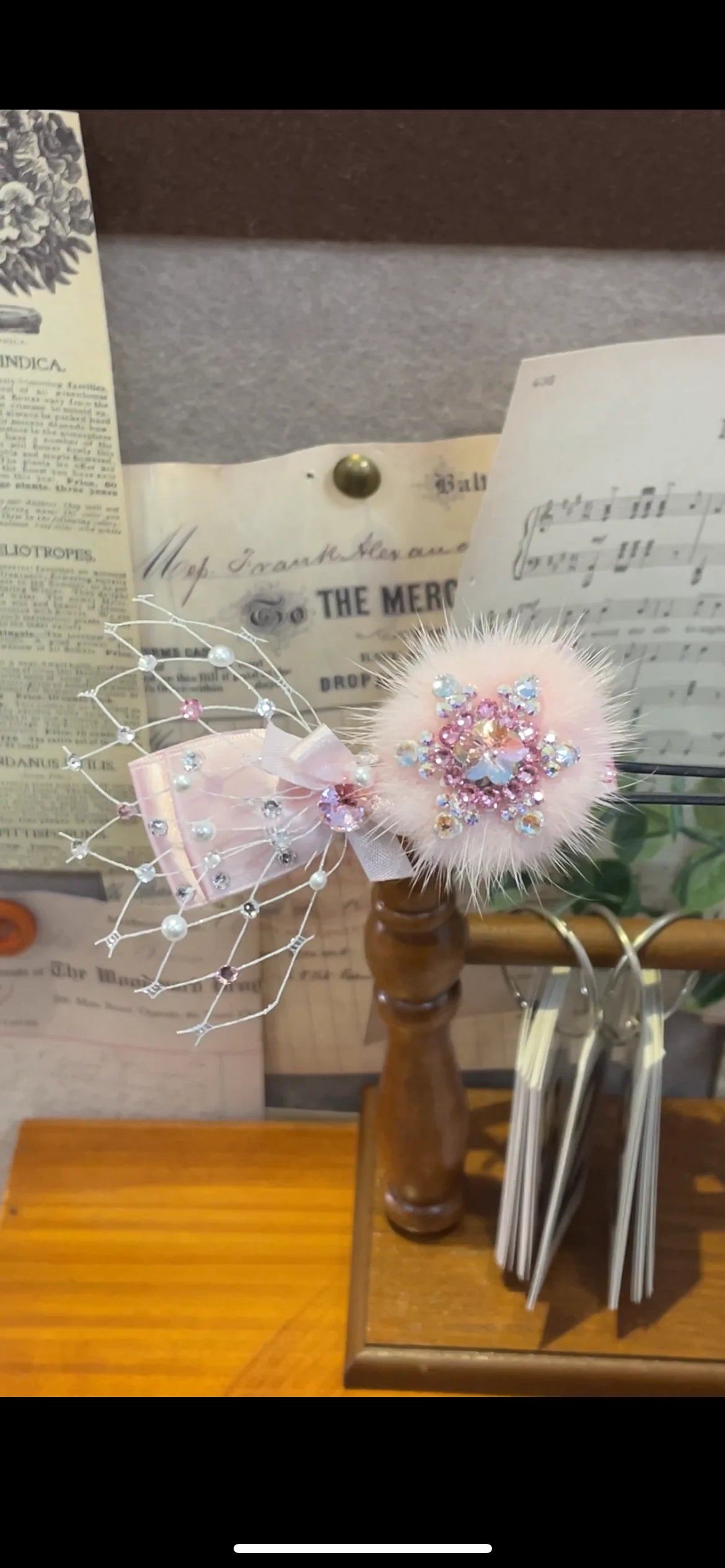 Frozen Bloom Series | Artisan Hand-Crafted Top-Knot Snow-Fur Clip