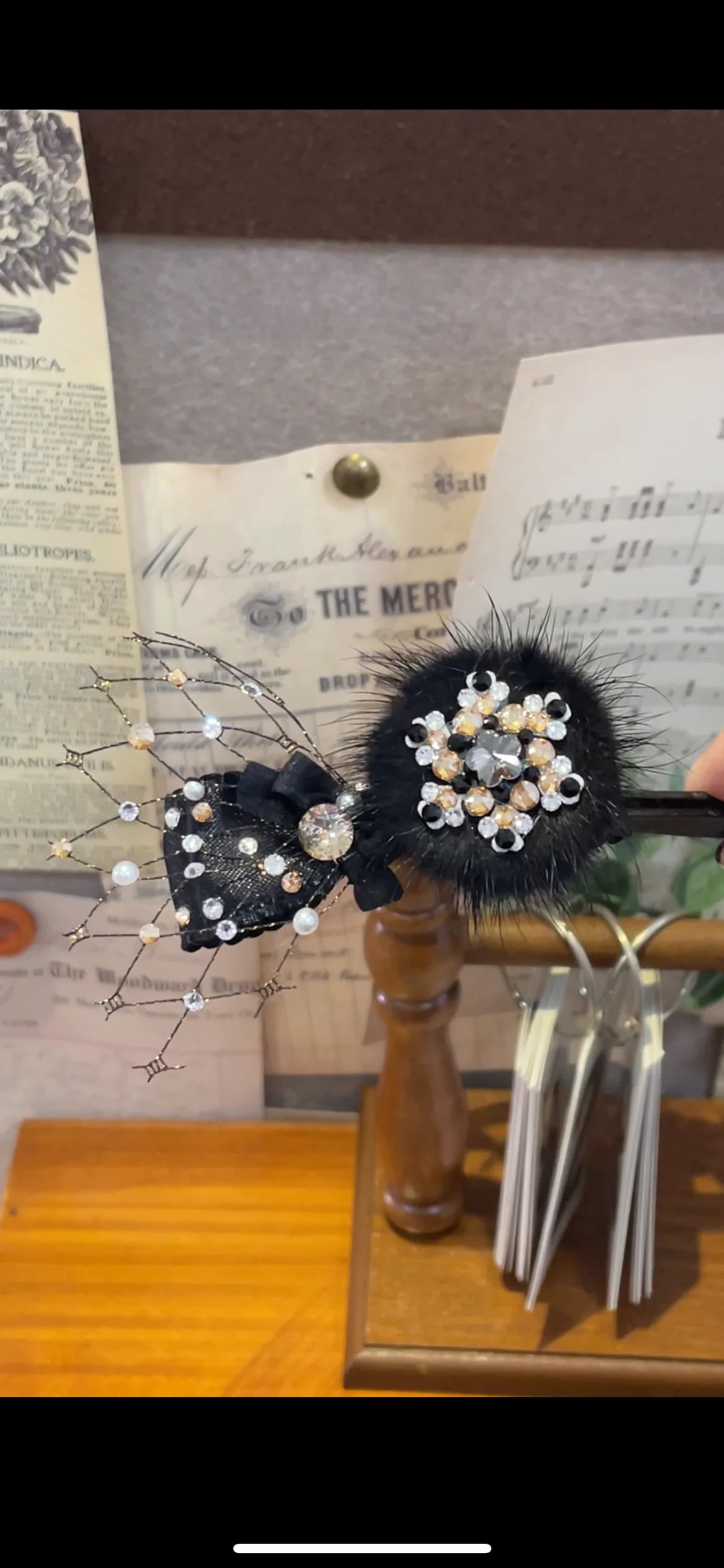 Frozen Bloom Series | Artisan Hand-Crafted Top-Knot Snow-Fur Clip