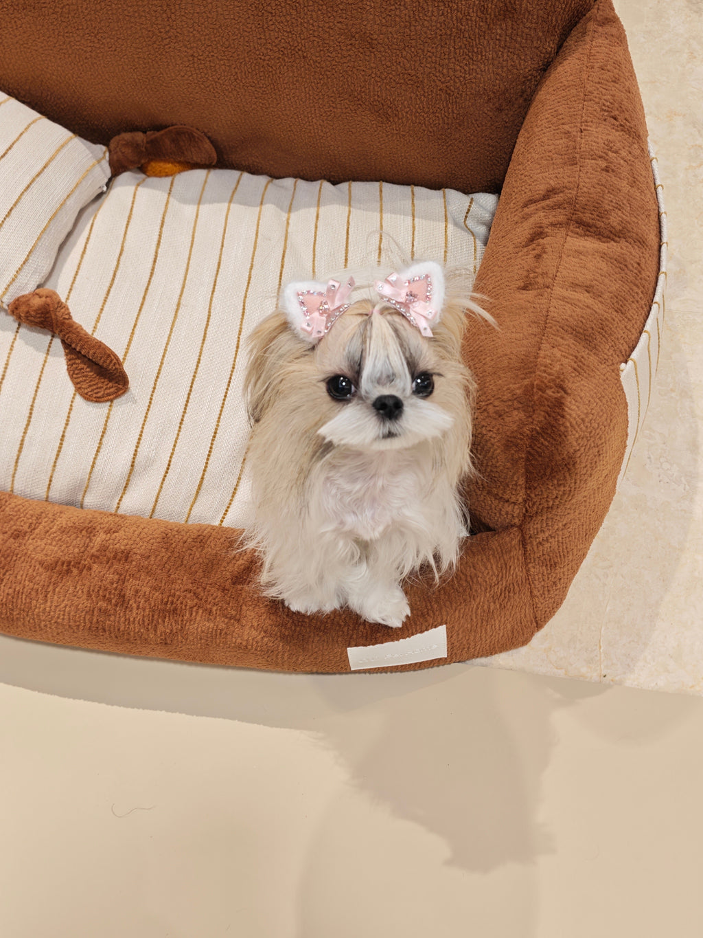 Tinselpaw 100% Handmade Artisan Gingham Dog Bows | 5A Crystal Boutique Non-Slip Pet Clips 🎀💎