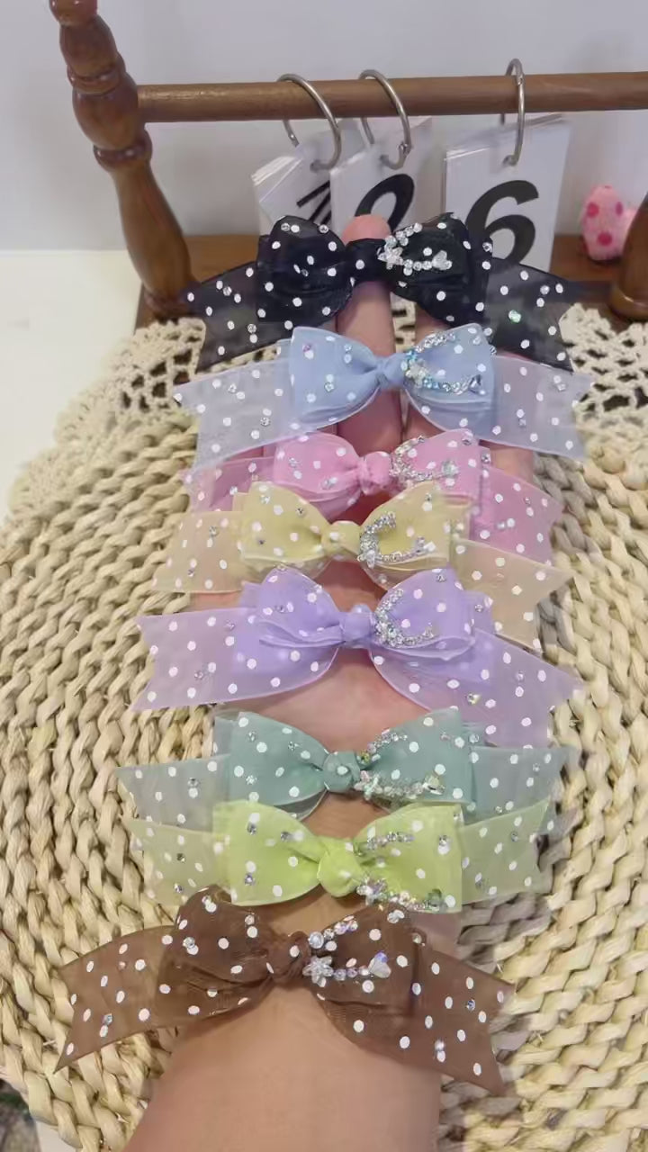 Tinselpaw Silky Ethereal Series: Hand-Crafted Cloth Gauze & 5A Crystal Bows for Dogs & Cats